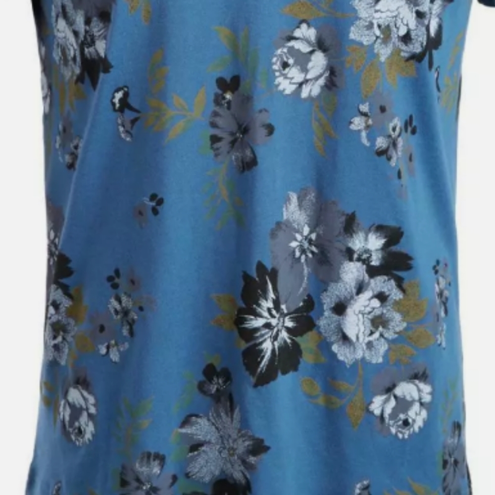 American Rag Mens Blue Floral V Neck Tee T-Shirt S - Picture 4 of 4